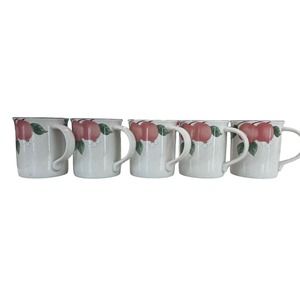 Mikasa Country Classics, “Fruit Panorama” Mug, Vintage Set of 5